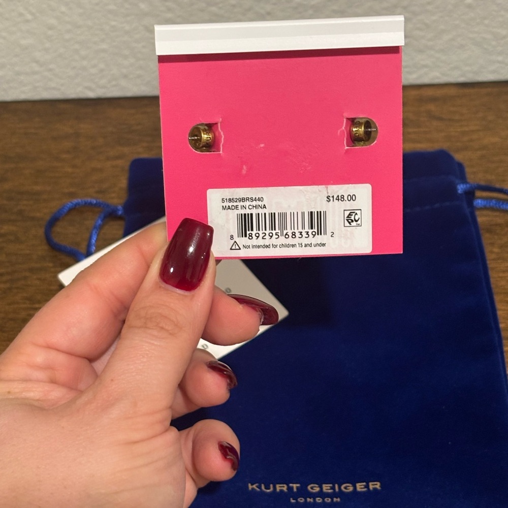 Kurt Geiger Turquoise Crystal Earrings - Picture 5 of 7
